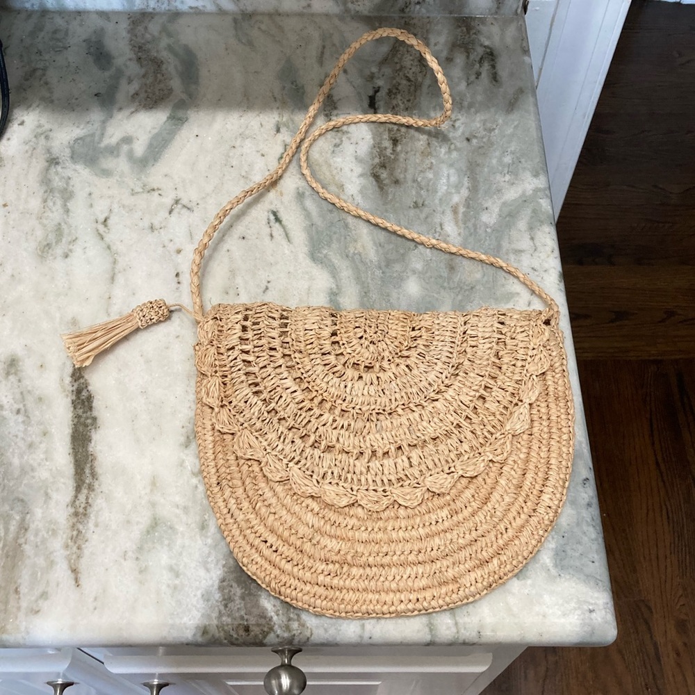 Handmade Straw Crossbody Bag